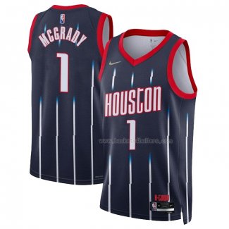 Maillot Houston Rockets Tracy McGrady NO 1 Ville 2021-22 Bleu