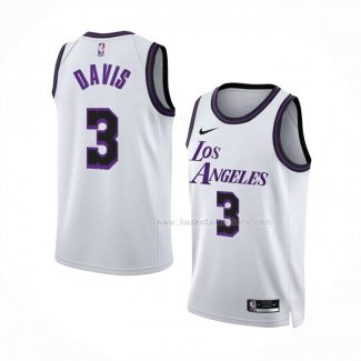 Maillot Los Angeles Lakers Anthony Davis NO 3 Ville 2022-23 Blanc