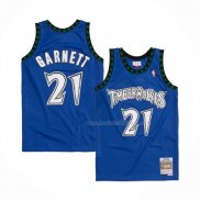 Maillot Minnesota Timberwolves Kevin Garnett NO 21 Hardwood Classics Throwback 2003-04 Bleu