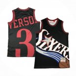 Maillot Philadelphia 76ers Allen Iverson NO 3 Mitchell & Ness Big Face Noir