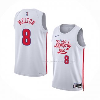 Maillot Philadelphia 76ers De'anthony Melton NO 8 Ville 2022-23 Blanc