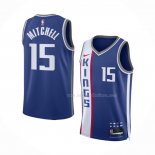 Maillot Sacramento Kings Davion Mitchell NO 15 Ville 2023 24 Bleu