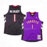 Maillot Toronto Raptors Tracy McGrady NO 1 Hardwood Classics Throwback Noir Volet