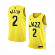 Maillot Utah Jazz Collin Sexton NO 2 Icon 2022-23 Jaune