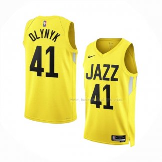 Maillot Utah Jazz Kelly Olynyk NO 41 Icon 2022-23 Jaune