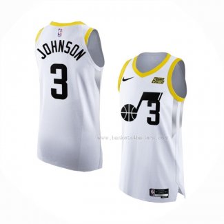 Maillot Utah Jazz Stanley Johnson NO 3 Association Authentique 2022-23 Blanc