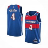 Maillot Washington Wizards Aaron Holiday NO 4 Ville 2021-22 Bleu