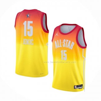 Maillot All Star 2023 Denver Nuggets Nikola Jokic NO 15 Orange