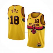 Maillot Atlanta Hawks Solomon Hill NO 18 Ville 2021-22 Jaune