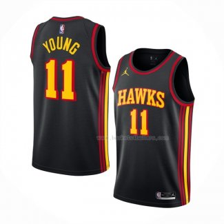 Maillot Atlanta Hawks Trae Young NO 11 Statement 2020-21 Noir