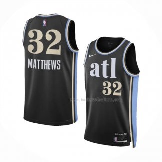 Maillot Atlanta Hawks Wesley Matthews NO 32 Ville 2023-24 Noir