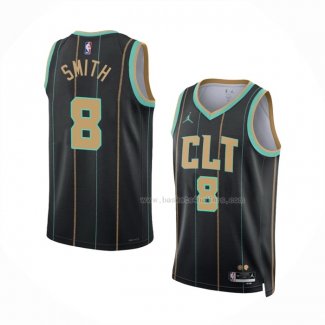 Maillot Charlotte Hornets Dennis Smith NO 8 Ville 2022-23 Noir