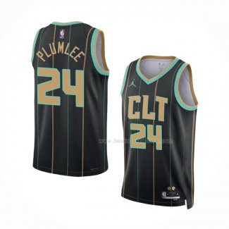 Maillot Charlotte Hornets Mason Plumlee NO 24 Ville 2022-23 Noir