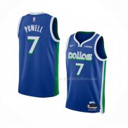 Maillot Dallas Mavericks Dwight Powell NO 7 Ville 2022-23 Bleu