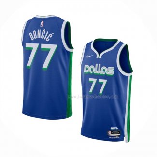 Maillot Dallas Mavericks Luka Doncic NO 77 Ville 2022-23 Bleu