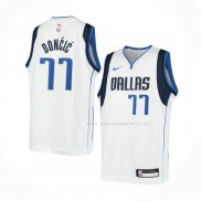 Maillot Enfant Dallas Mavericks Luka Doncic NO 77 Association Blanc