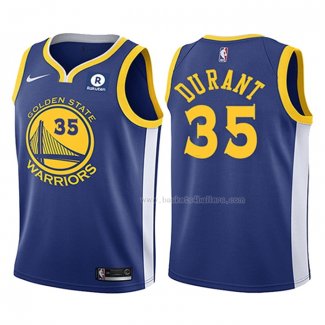 Maillot Enfant Golden State Warriors Kevin Durant NO 35 2017-18 Bleu