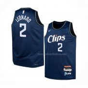 Maillot Enfant Los Angeles Clippers Kawhi Leonard NO 2 Ville 2023-24 Bleu