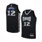 Maillot Enfant Memphis Grizzlies Ja Morant NO 12 Ville 2022-23 Noir