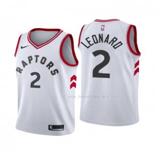 Maillot Enfant Toronto Raptors Kawhi Leonard NO 2 Association 2018 Blanc