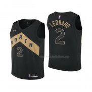 Maillot Enfant Toronto Raptors Kawhi Leonard NO 2 Ville 2018 Noir