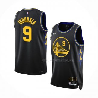 Maillot Golden State Warriors Andre Iguodala NO 9 Ville 2021-22 Noir