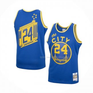 Maillot Golden State Warriors Rick Barry NO 24 Mitchell & Ness 1966-67 Bleu