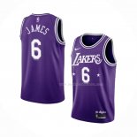 Maillot Los Angeles Lakers LeBron James NO 6 Ville 2021-22 Volet