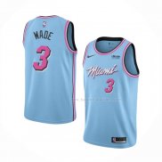 Maillot Miami Heat Dwyane Wade NO 3 Ville Bleu