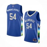 Maillot Milwaukee Bucks Sandro Mamukelashvili NO 54 Ville 2022-23 Bleu