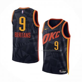 Maillot Oklahoma City Thunder Davis Bertans NO 9 Ville 2023-24 Noir