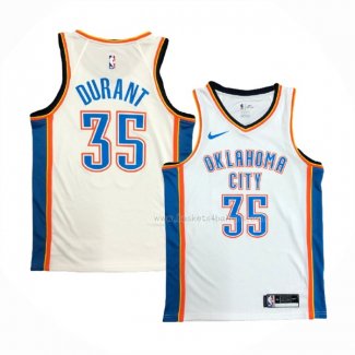 Maillot Oklahoma City Thunder Kevin Durant NO 35 Association Blanc