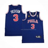 Maillot Philadelphia 76ers Allen Iverson NO 3 Retro 10th Bleu