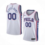 Maillot Philadelphia 76ers Personnalise Association 2020-21 Blanc