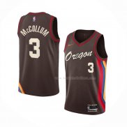 Maillot Portland Trail Blazers C.j. Mccollum NO 3 Ville 2020-21 Marron