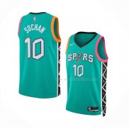 Maillot San Antonio Spurs Jeremy Sochan NO 10 Ville 2022-23 Vert