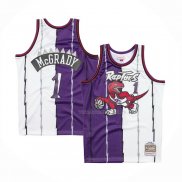 Maillot Toronto Raptors Tracy McGrady NO 1 Mitchell & Ness 1998-99 Split Volet Blanc