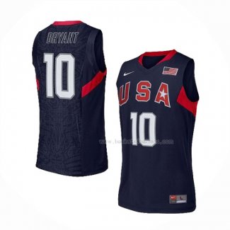 Maillot USA 2008 Kobe Bryant NO 10 Bleu