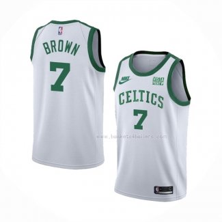 Maillot Boston Celtics Jaylen Brown NO 7 75th Anniversary Blanc