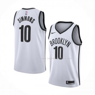 Maillot Brooklyn Nets Ben Simmons NO 10 Association 2020 Blanc