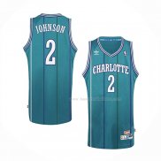 Maillot Charlotte Hornets Larry Johnson NO 2 Retro Bleu