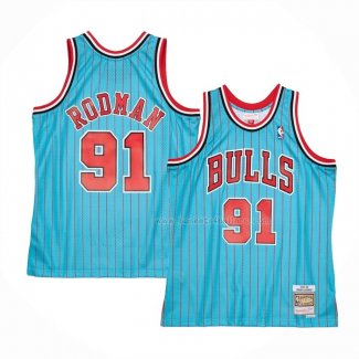 Maillot Chicago Bulls Dennis Rodman NO 91 Mitchell & Ness 1995-96 Bleu