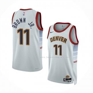 Maillot Denver Nuggets Bruce Brown JR. NO 11 Ville 2022-23 Blanc