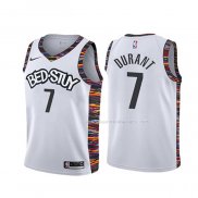 Maillot Enfant Brooklyn Nets Kevin Durant NO 7 Ville 2019-20 Blanc