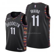 Maillot Enfant Brooklyn Nets Kyrie Irving NO 11 Ville 2019-20 Noir