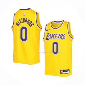 Maillot Enfant Los Angeles Lakers Russell Westbrook NO 0 Icon 2022-23 Jaune