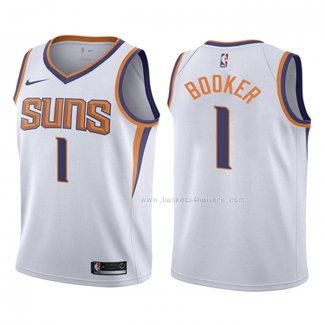 Maillot Enfant Phoenix Suns Devin Booker NO 1 Association 2017-18 Blanc