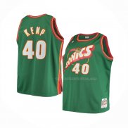 Maillot Enfant Seattle Supersonics Shawn Kemp NO 40 Historic Retro Vert