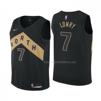 Maillot Enfant Toronto Raptors Kyle Lowry NO 7 Ville 2018 Noir