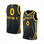 Maillot Golden State Warriors Gary Payton II NO 0 Ville 2023-24 Noir